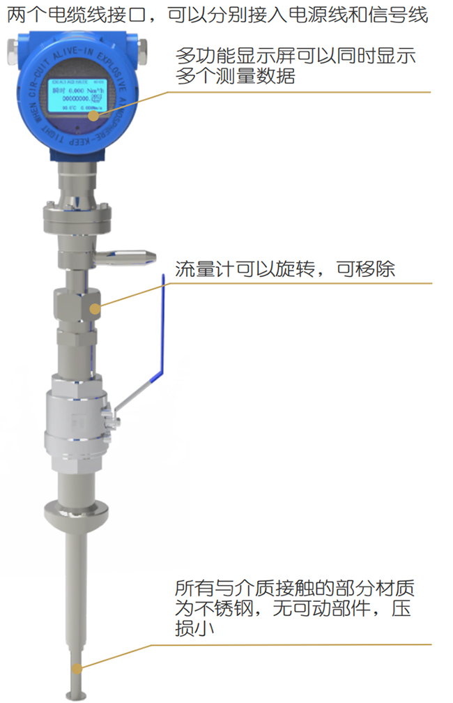 DN32熱式氣體質(zhì)量流量計結構圖